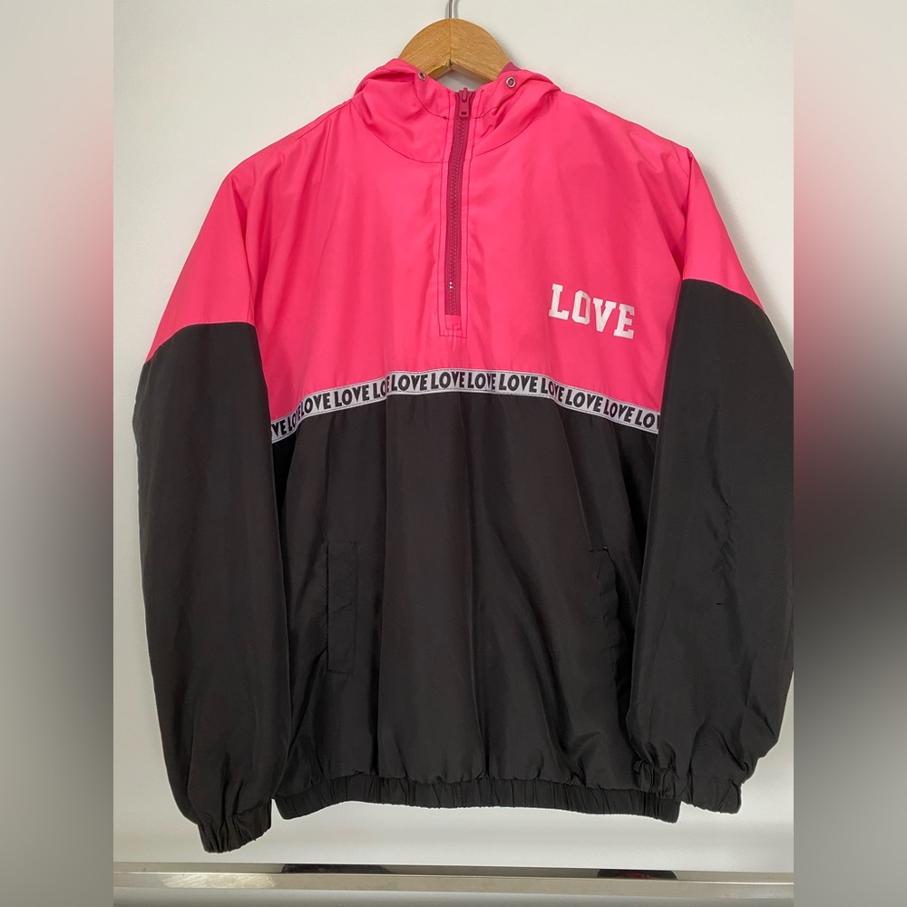 Stella Tweed Pink/Black Windbreaker Woman Large